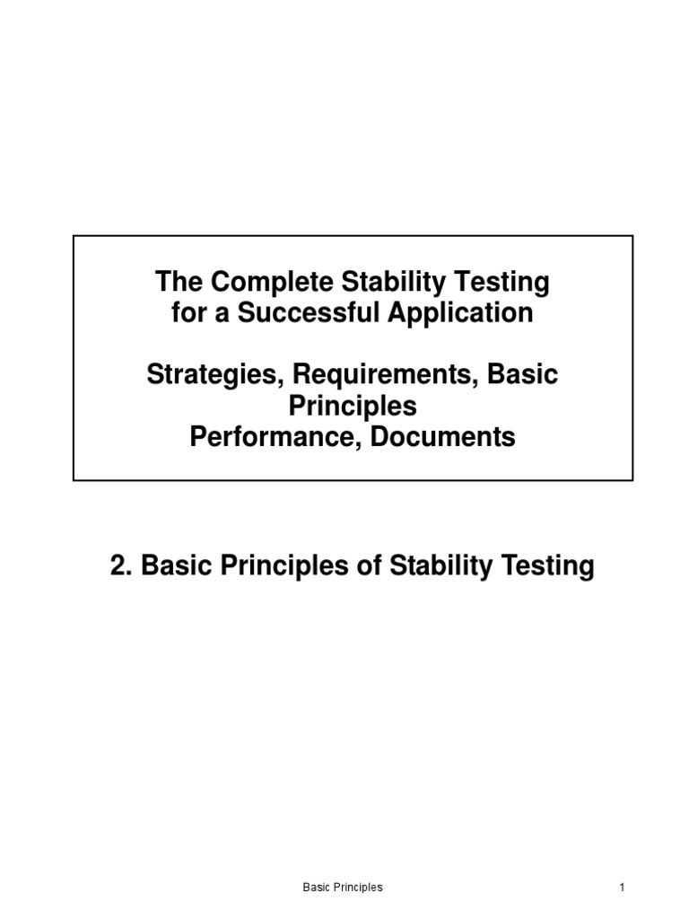 Stability Workshop - Basic Principles | PDF | High Performance Liquid ...