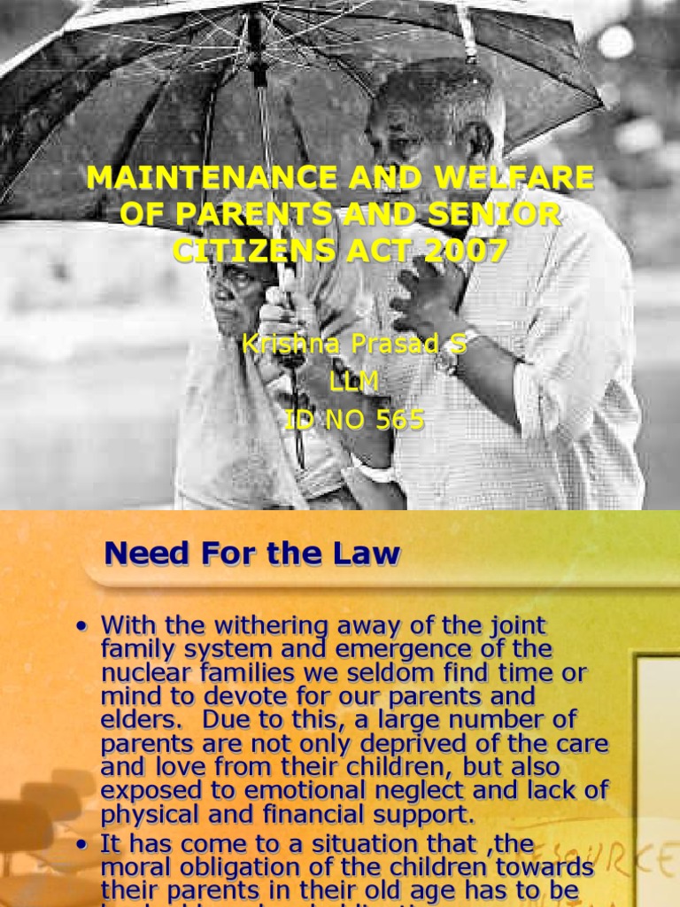 Maintenance and Welfare of Parents and Senior Citizens Act
