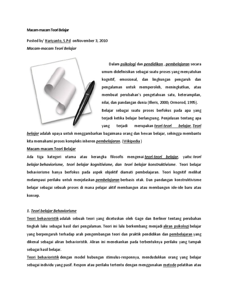 teori-teori pembelajaran