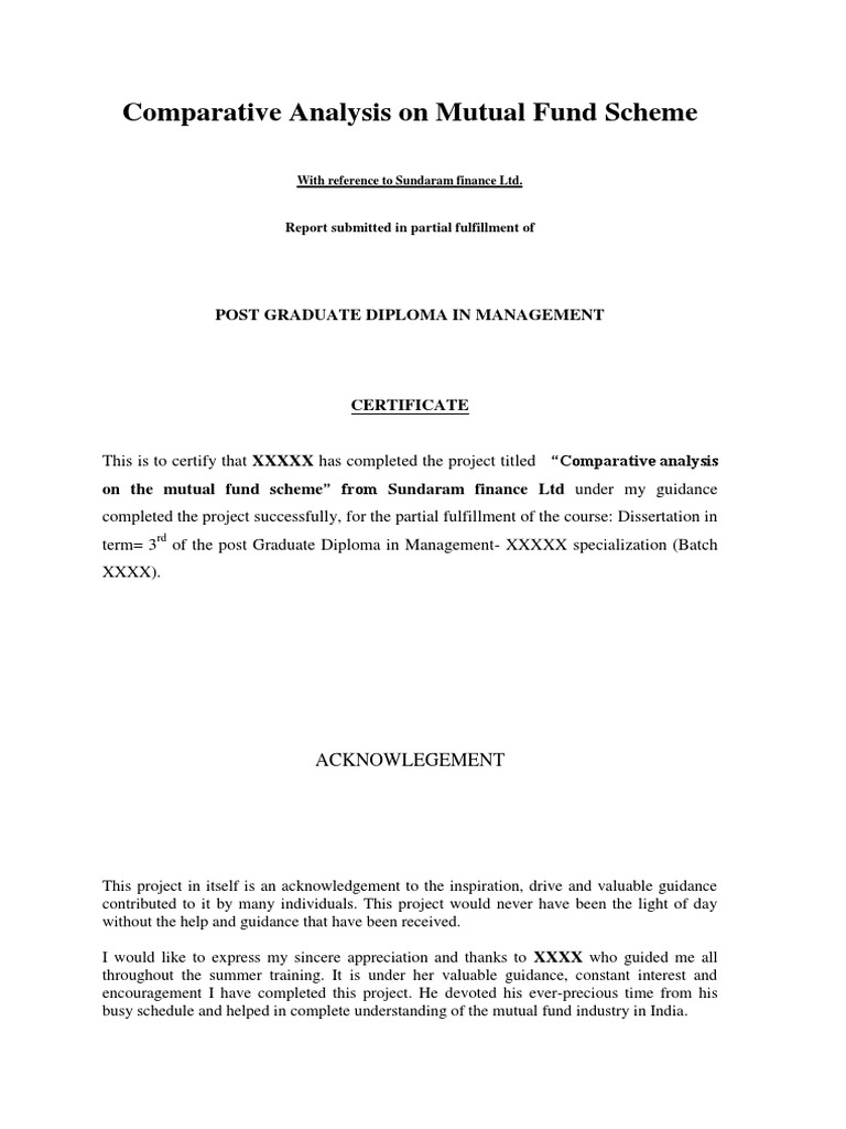 Comparative Analysis On Mutual Fund Scheme | PDF