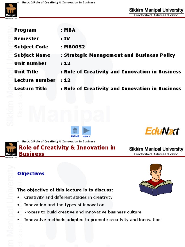 Role of Creativity and Innovation in Business | PDF