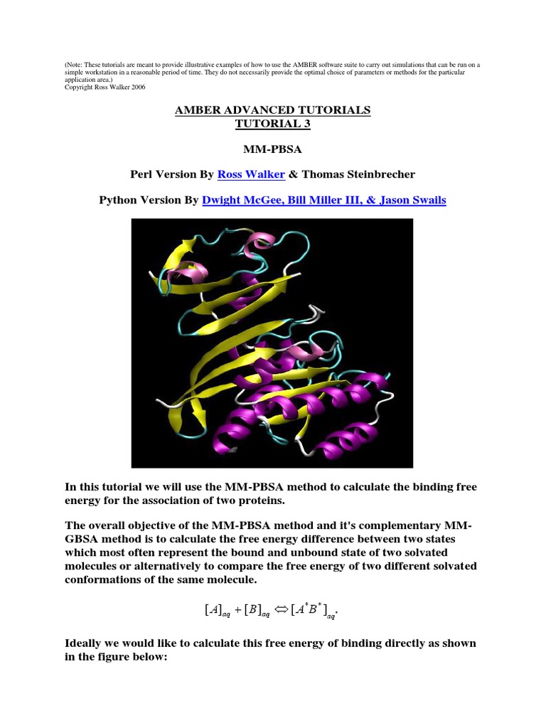 MM-PBSA Py PDF | PDF | Molecular Binding | Command Line Interface