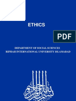 Ethics: Department of Social Sciences Riphah International University Islamabad