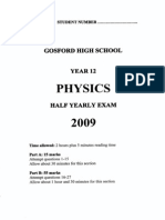 Gosford High School Half Yearly Physics