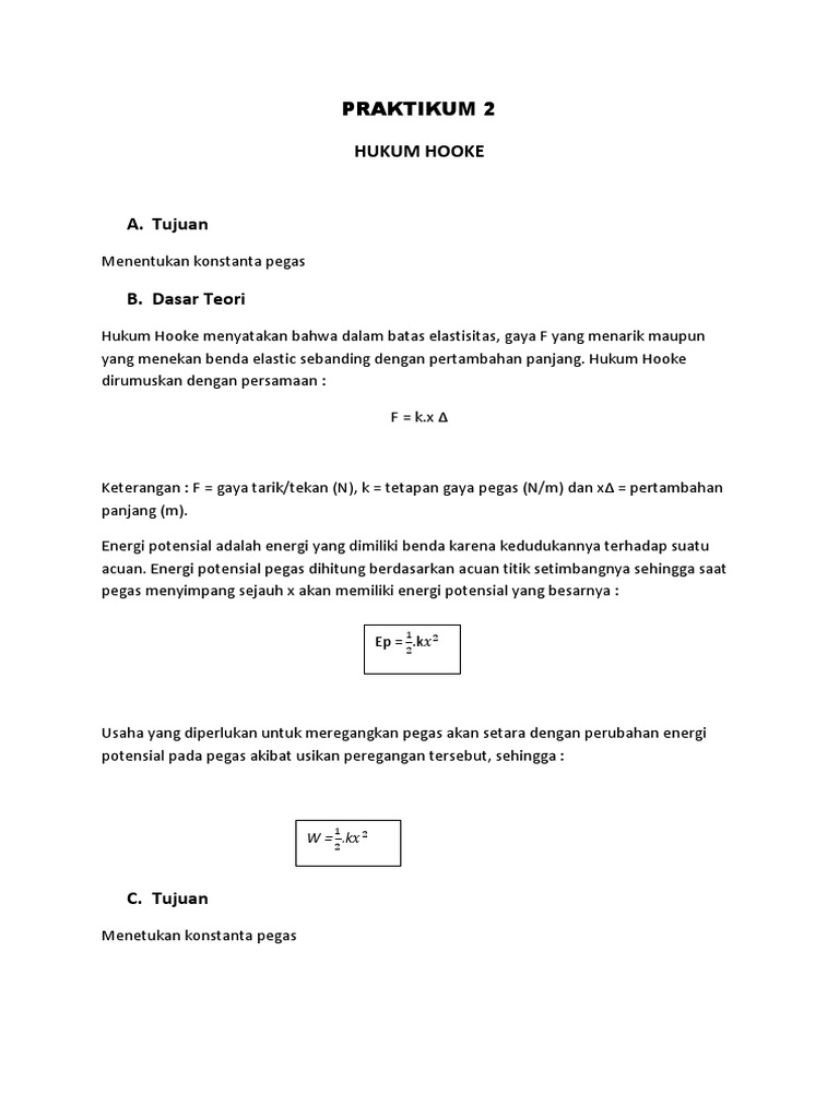 Praktikum Hukum Hooke dan Ayunan | PDF