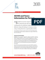 WWK20B ADHD and Teens Information for Parents