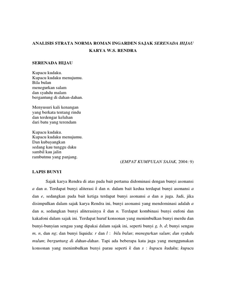 Puisi Lirik Serenada Koleksi Puisi