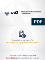 Nile Center for Experimental Research - Egypt,  Granted Full Accreditation by International Accreditation Organization