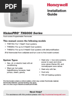 Honeywell VisionPro 8000 Install Instructions