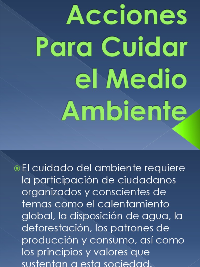 Acciones para Cuidar El Medio Ambiente | PDF