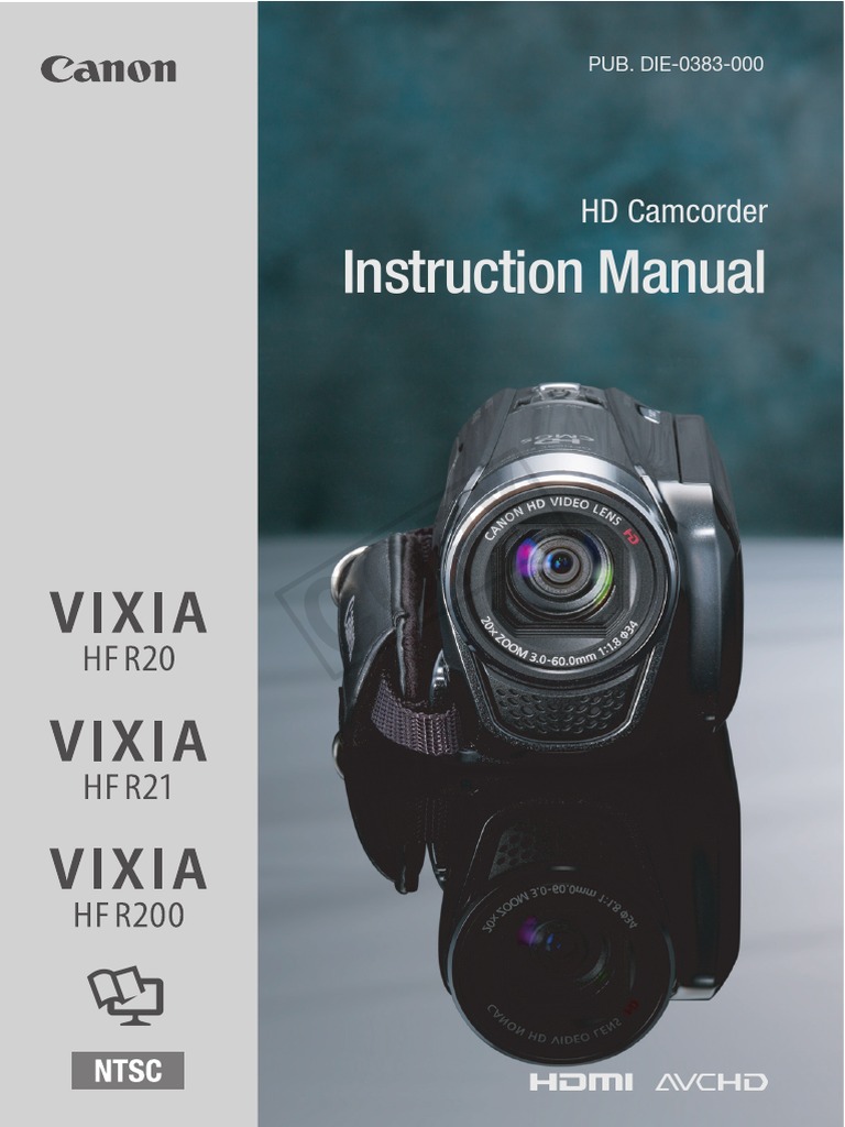 Canon Vixia Hf r20 Manual Secure Digital Zoom Lens