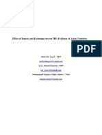 Effect of Import and Exchange rate on FDI