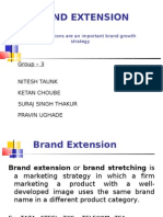 Brand Extension: Group - 3 Nitesh Taunk Ketan Choube Suraj Singh Thakur Pravin Ughade