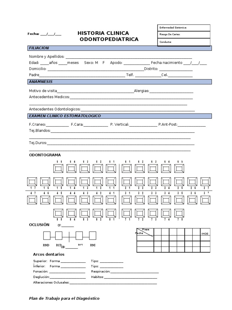 Total 54+ imagen modelo de historia clinica odontologica pdf