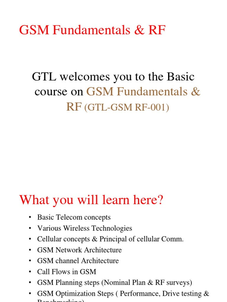 Basic Telecom Concepts Pdf Cellular Network Radio Technology