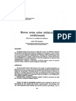 Breves Notas Sobre La Inhivición Condicionada