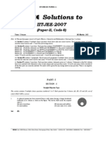 IIT JEE 2007 Paper 2 Solutions by FIITJEE