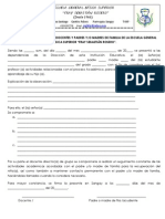 Acta de Compromiso Entre Docentes y Padres