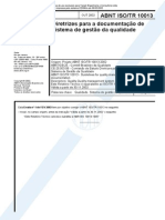 NBR 10013 NBR ISO TR 10013 - Diretrizes Para a Documentacao de Sistema de Gestao Da Qualidade