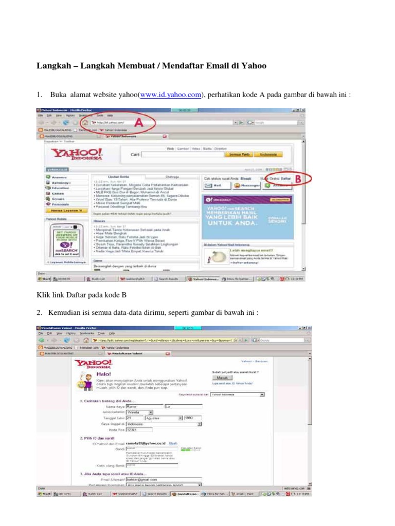 Langkah Langkah Membuat Email Di Yahoo