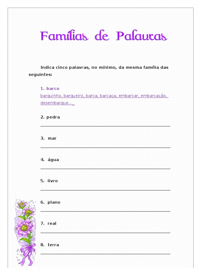 Famílias de palavras