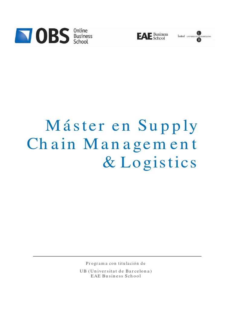 Master en Supply Chain Management & Logistics | PDF | Logística | Maestros