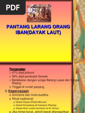 Kepercayaan Dan Pantang Larang Masyarakat Iban Dayak Laut Pdf