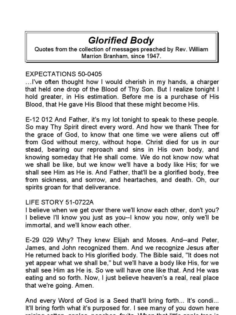 Glorified Body | PDF | Glory (Religion) | Jesus