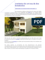Plano Casa Económica de 106 m2 de Dos Plantas y 3 Dormitorios