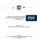 Guidance to Assess the Systemic Importance of Financial Institutions, Markets