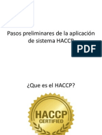Pasos Preliminares para Haccp