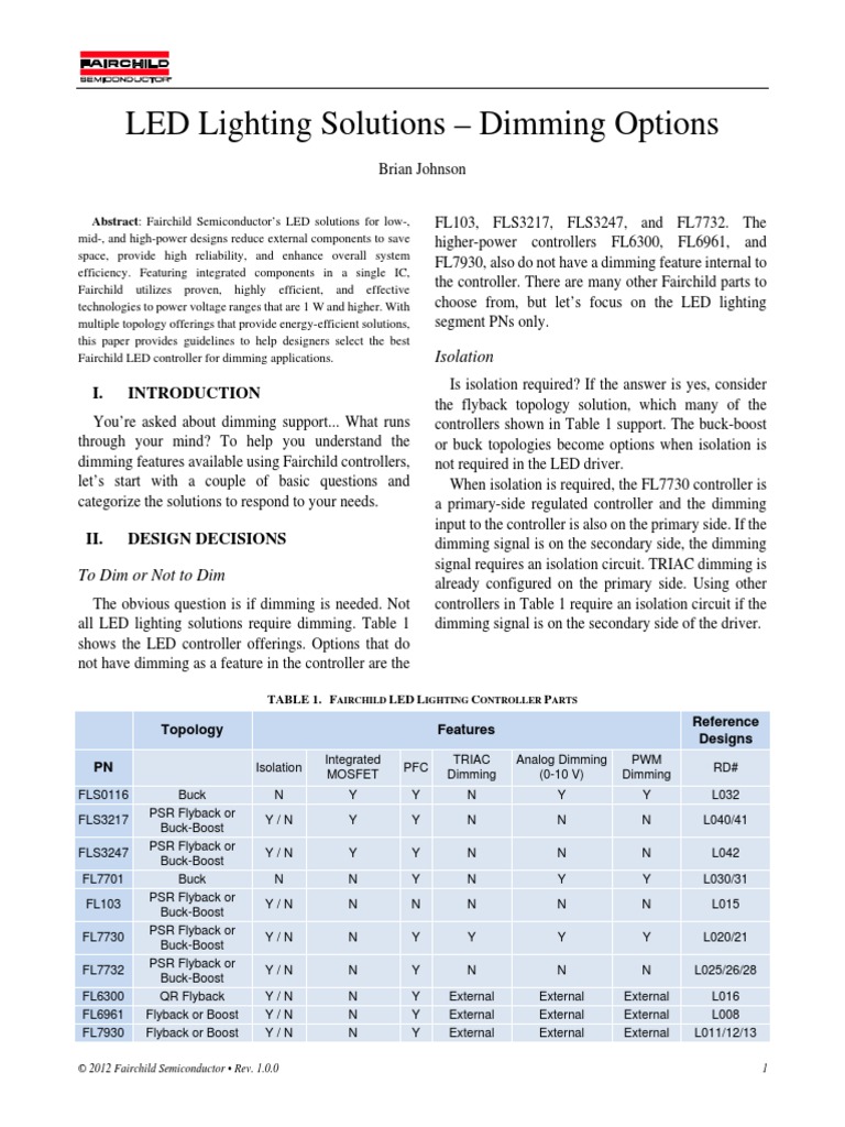 LED Lighting Dimming Options | PDF | Light Emitting Diode | Mosfet