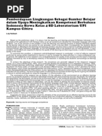 Download Pemberdayaan Lingkungan Sebagai Sumber Belajar Dalam Upaya Meningkatkan Kompetensi Berbahasa Indonesia Siswa Kelas 4 SD Laboratorium UPIKampus Cibiru by Avindsipashaholic Gemarmenangiscekarang SN222796650 doc pdf