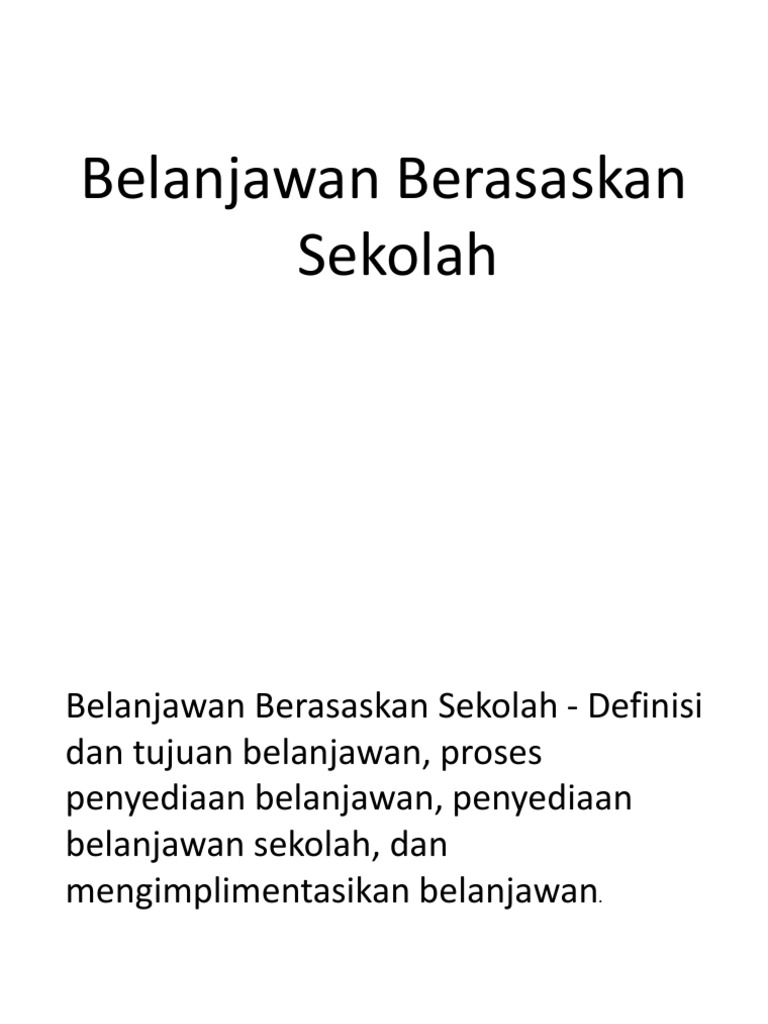 Belanjawan Berasaskan Sekolah