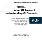TOPIC 8-Foundations of Career and Understanding of Students