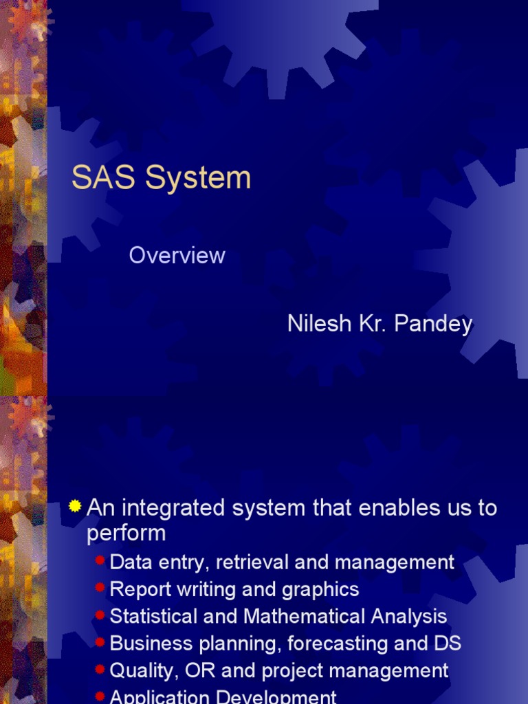 SAS Overview  Sas (Software)  Data Warehouse