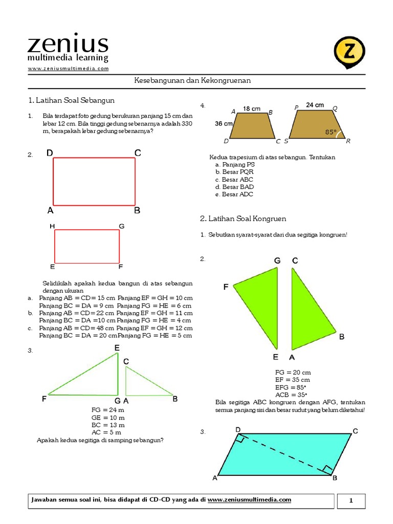 Kesebangunan Dan Kekongruenan Pdf
