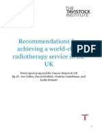 Recommendations for achieving a world-class radiotherapy service in the UK