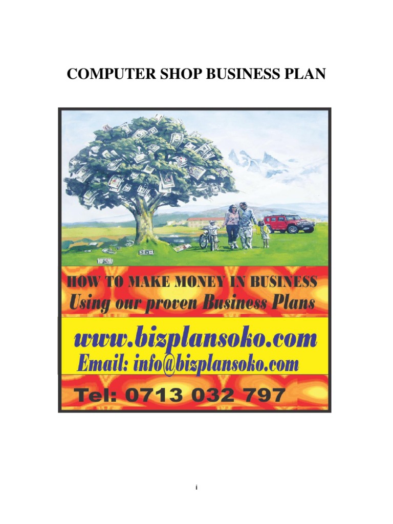business plan for computer shop example