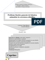 Probleme Bioetice Generate de Folosirea Animalelor in Cercetarea Stiintifica