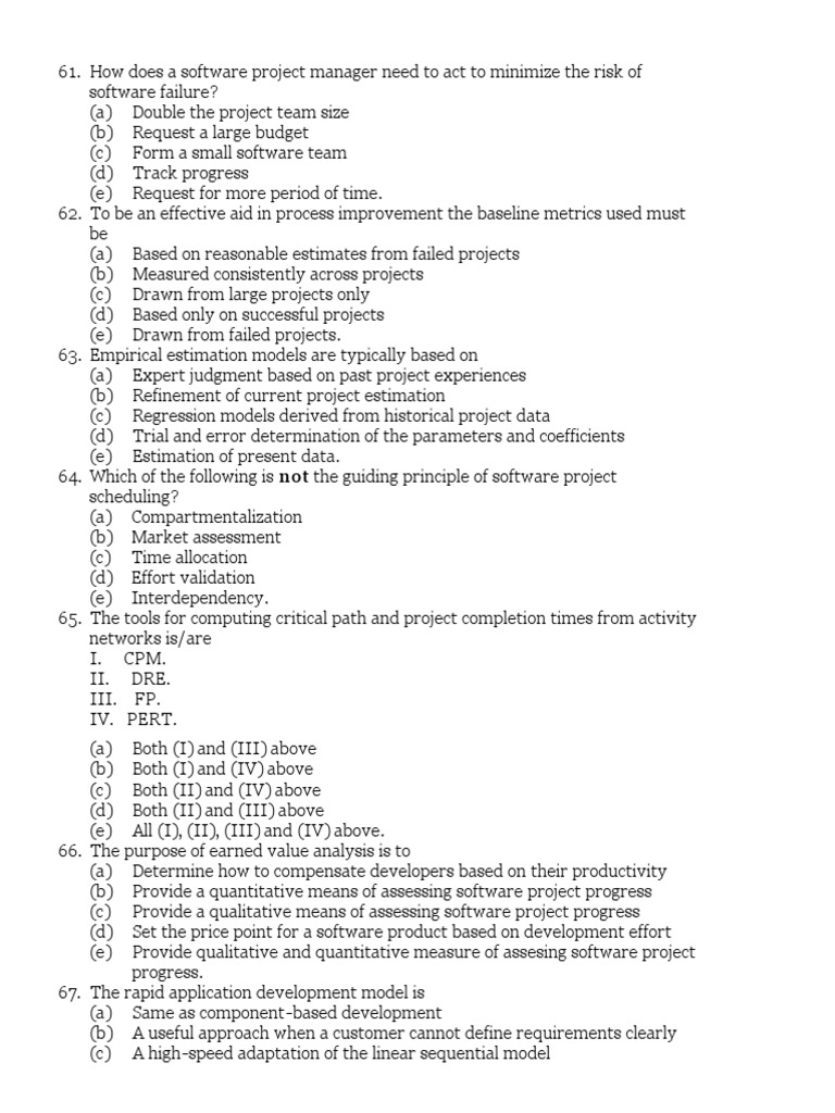 Software Engineering Questions and Answers Set 7 Questions & Answers