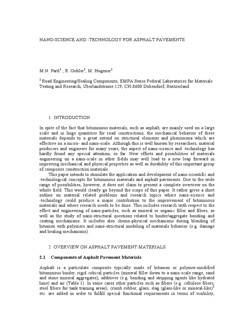 Nano Technology Asphalt Pavement | PDF | Road Surface | Asphalt
