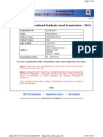 Application For Combined Graduate Level Examination - 2014