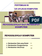 Penggolongan Dan Penerapan Komputeran