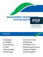 Management Information System Report: Presented by Ajay Balaji.S