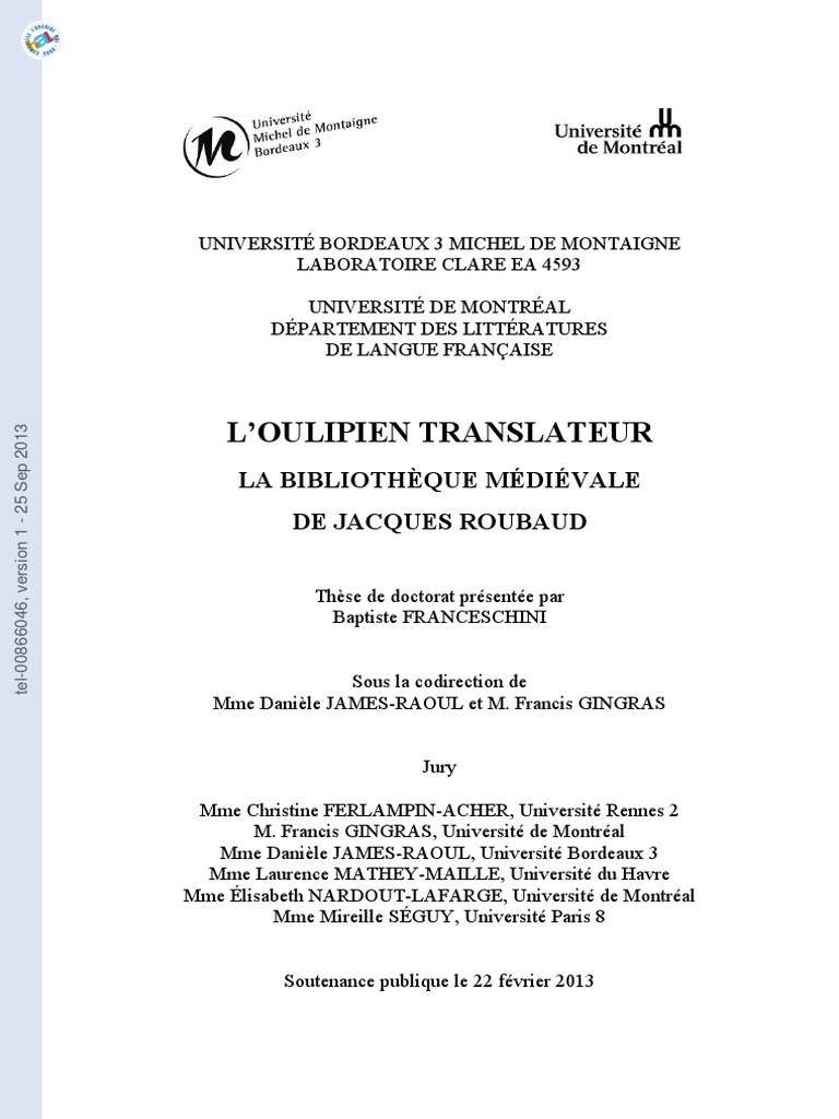 These Franceschini PDF Poésie Romans bild