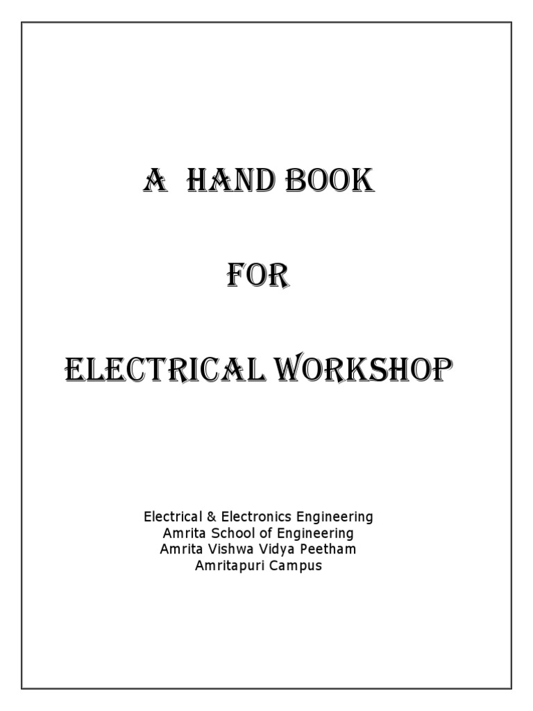 Electrical Workshop Handbook PDF | PDF
