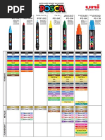 POSCA Marker Color Chart 2025 | PDF | Blue | Green