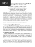 Final PaperFormulation of Approximate Generalized Class Room Data Based Model For The Prediction of Student's Marks