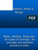 Mean Median Mode Range